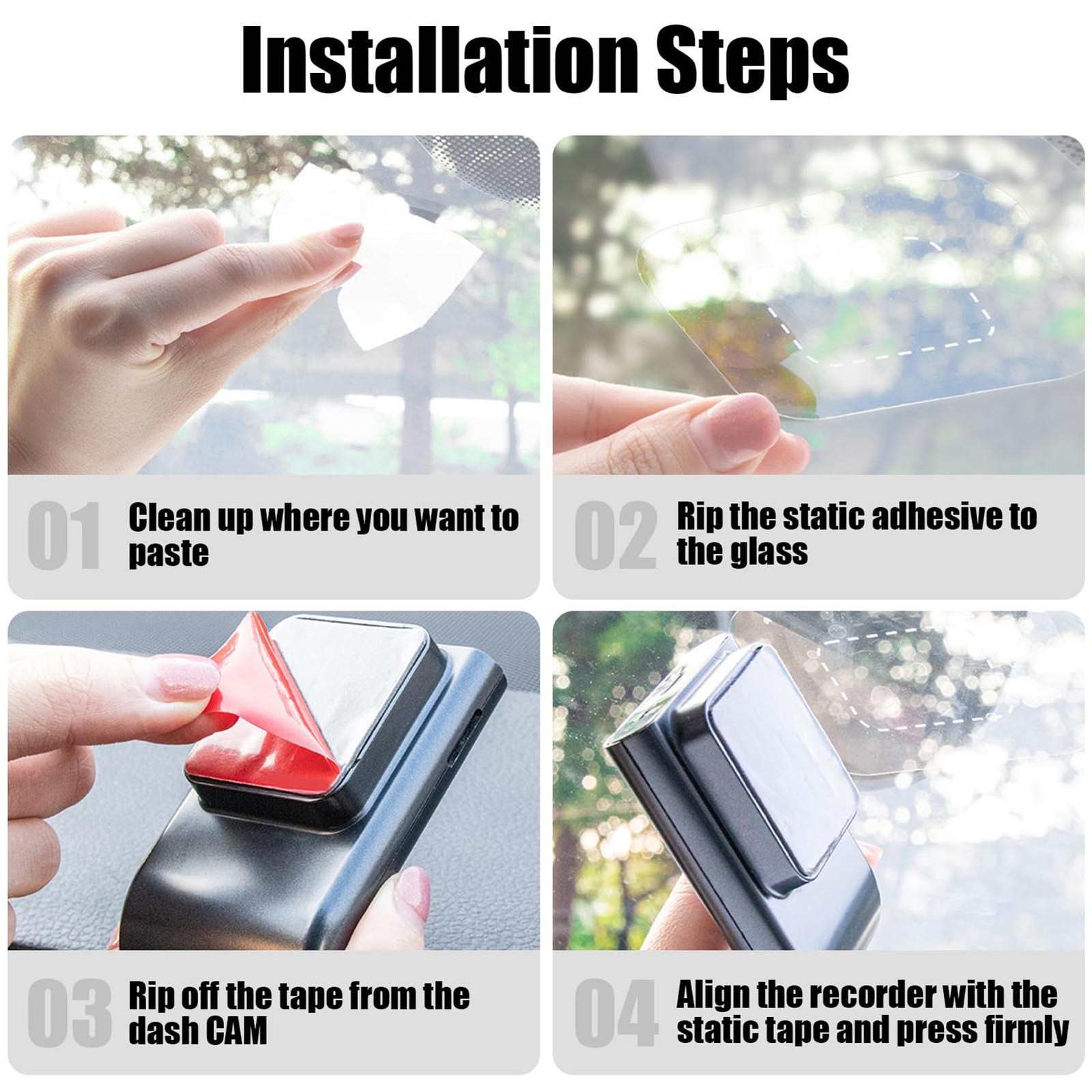 6pcs Windshield Dashcam Stickers Electrostatic Stickers Easily Prevent Scratch