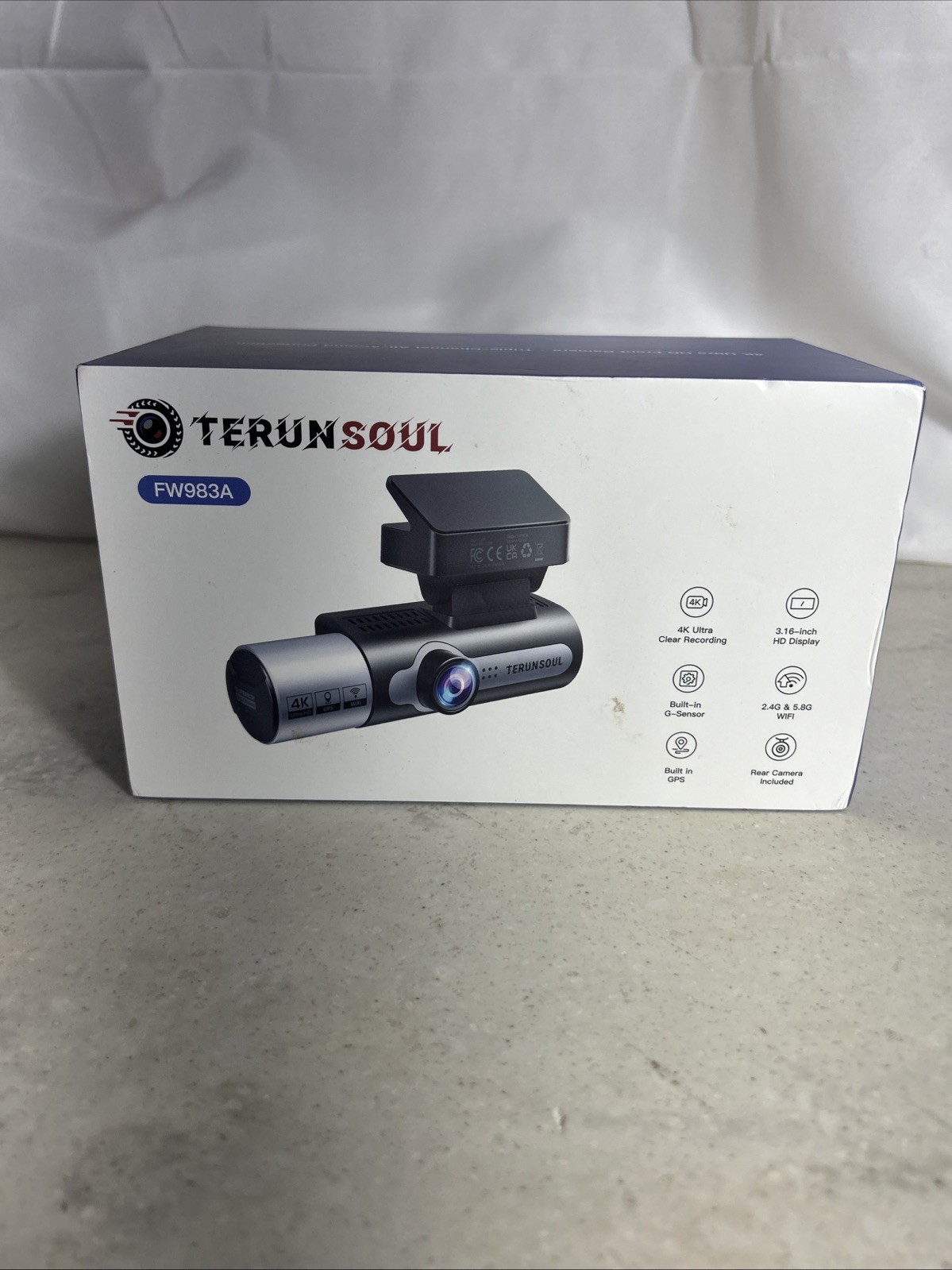 Terunsoul FW983A Three-Channel (4K Front/Rear/Cabin) Dash Cam w/ GPS & WiFi
