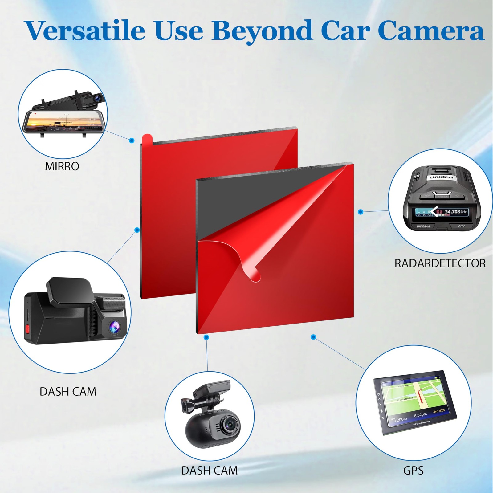 Double Sided Adhesive Pads for Dash Cam 6PCS 2.83 Inch Heavy Duty Sticky Pad…