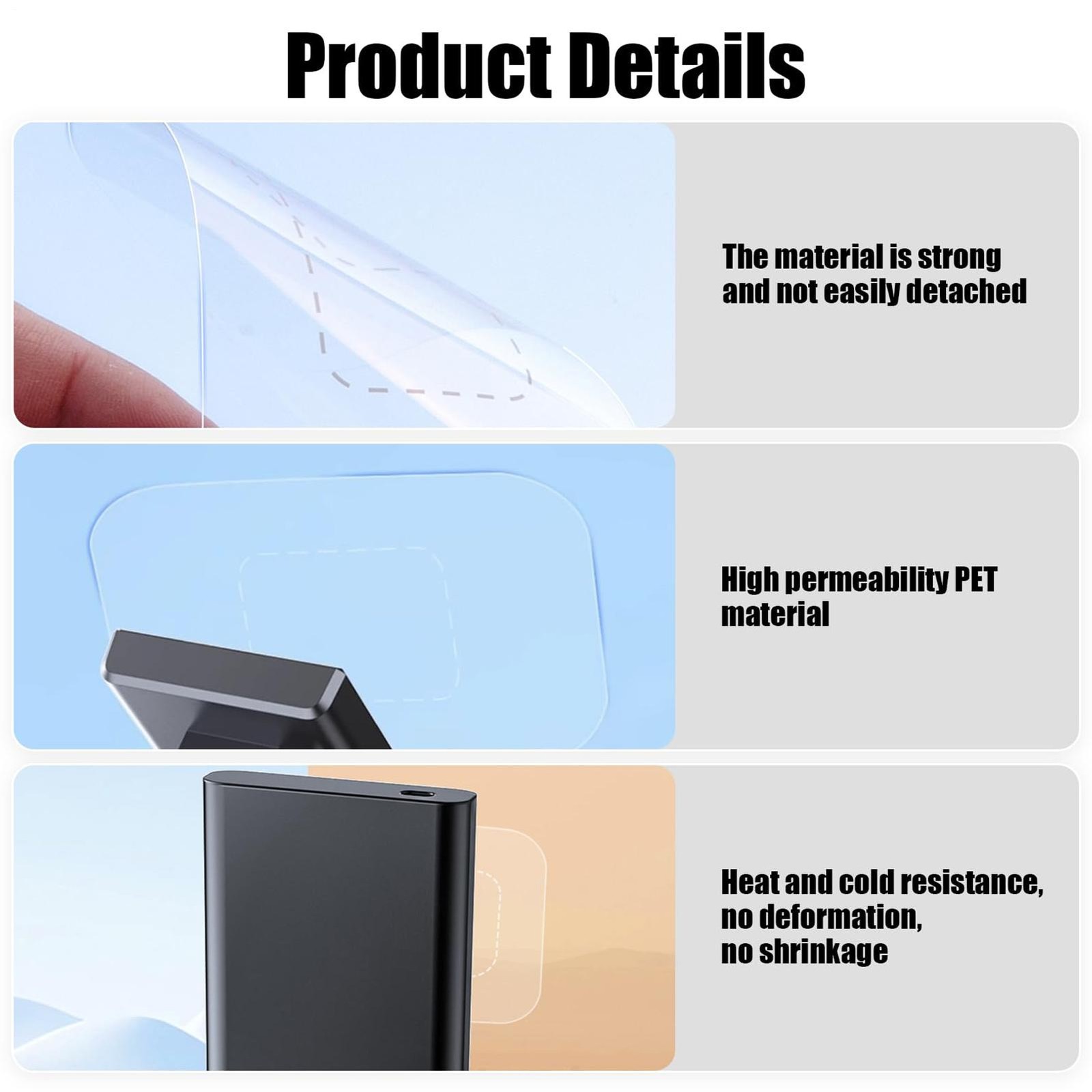 6pcs Windshield Dashcam Stickers Electrostatic Stickers Easily Prevent Scratch