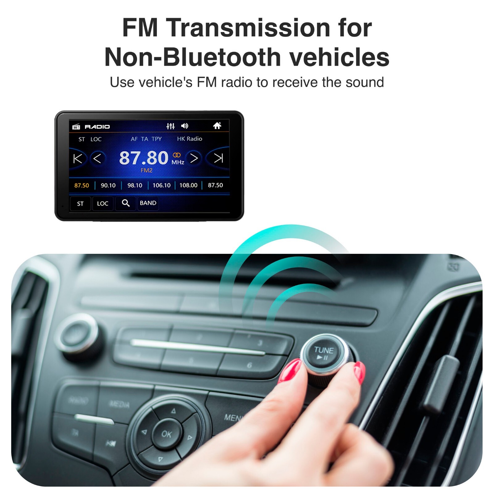 Laser 7″ Portable Apple CarPlay & Android Auto Touchscreen with Voice Assist,