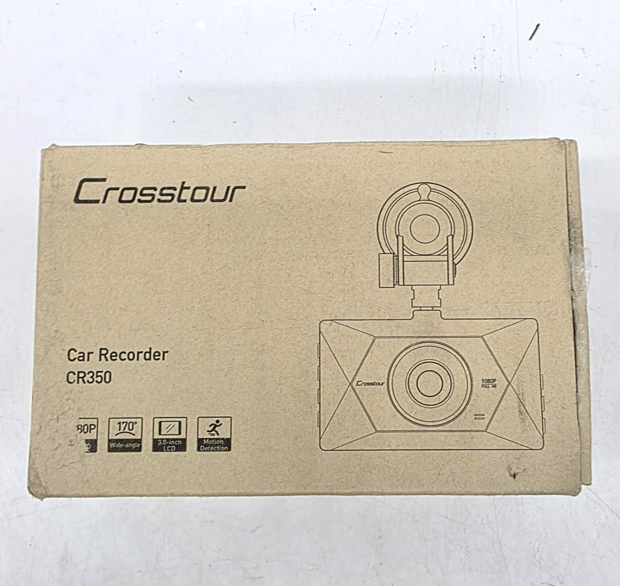 Crosstour CR350 Dash Camera Black 1080P Car Recorder 170 Degree Wide Angle Lens