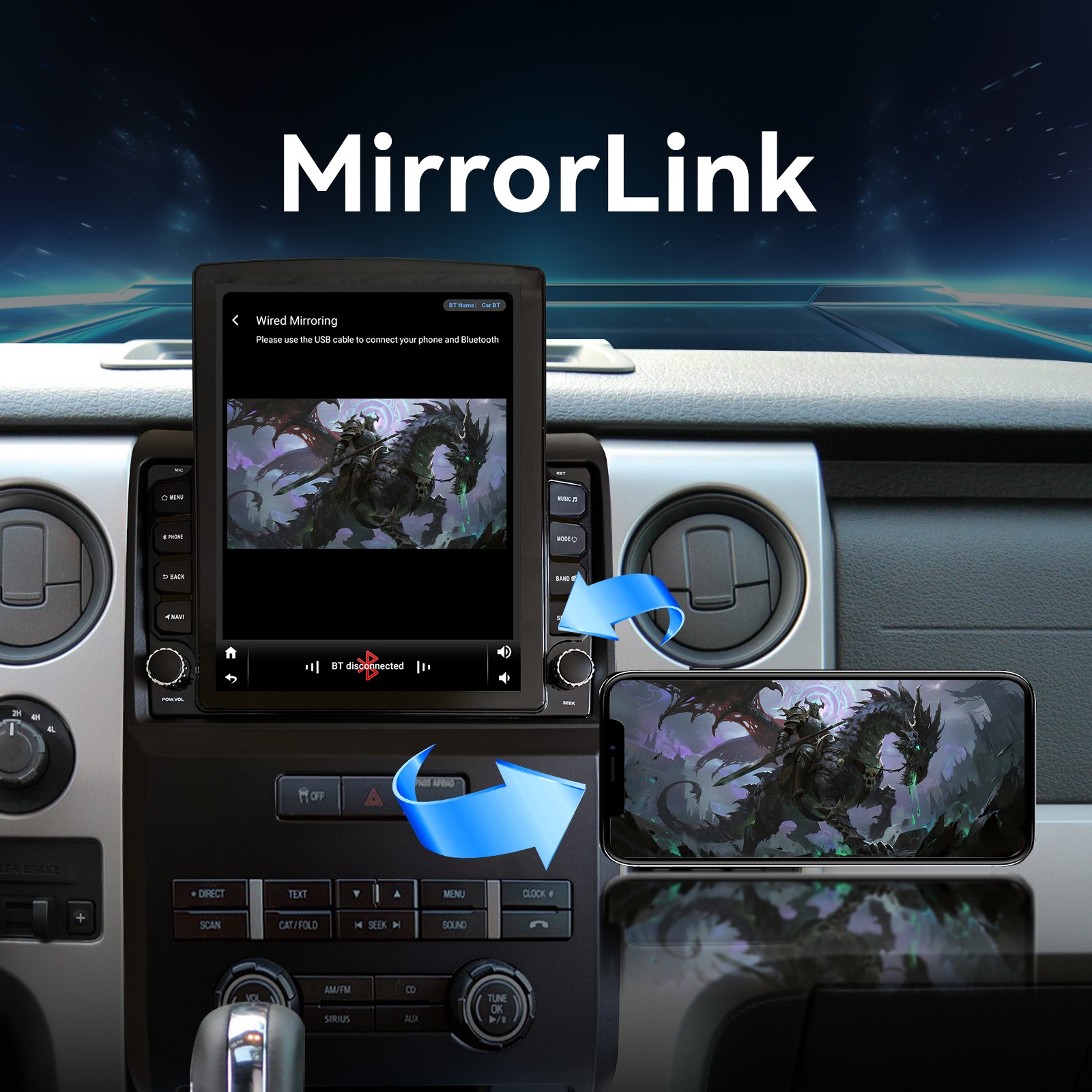 Car Stereo Radio For Ford F150 2009-2014 9.7″Android 13 Carplay GPS Navi WIFI BT