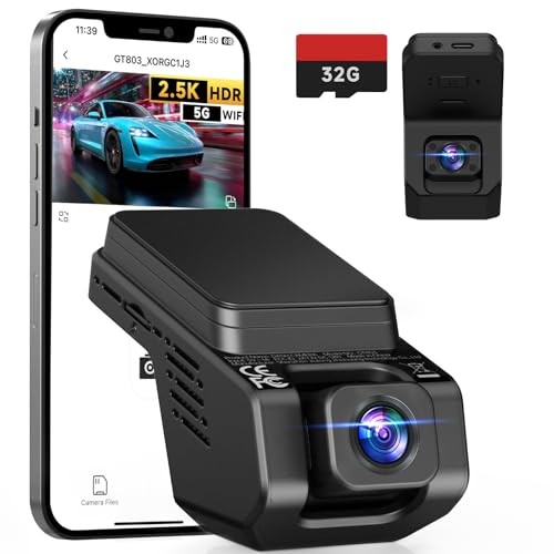 2.5K+1080P Dual Camera for Cars, 32GB Card Included, GT802 – BLACK