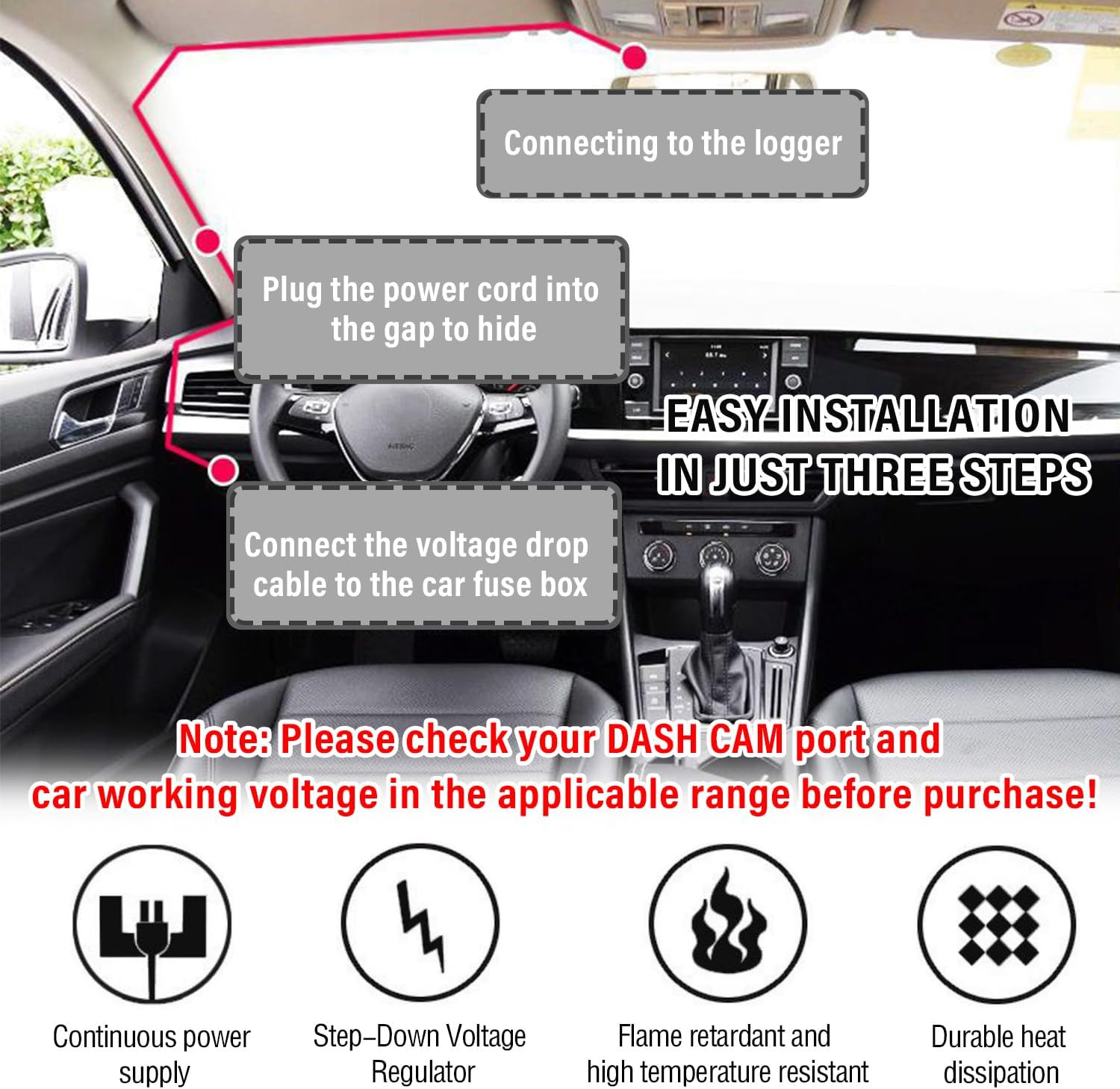 Dash Cam Hardwire Kit,[Upgraded Version] USB C Hardwire Kit for Dash Camera with