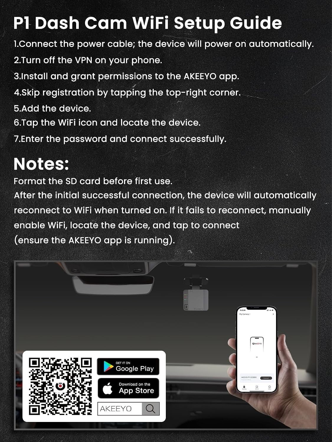 Compact 1080P Dash Cam with G-Sensor & Night Vision for All Vehicles