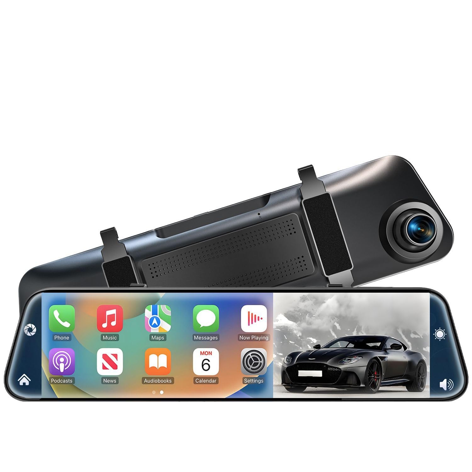 4K Rear View Mirror Camera 12″ Carplay Android Auto Touch Screen