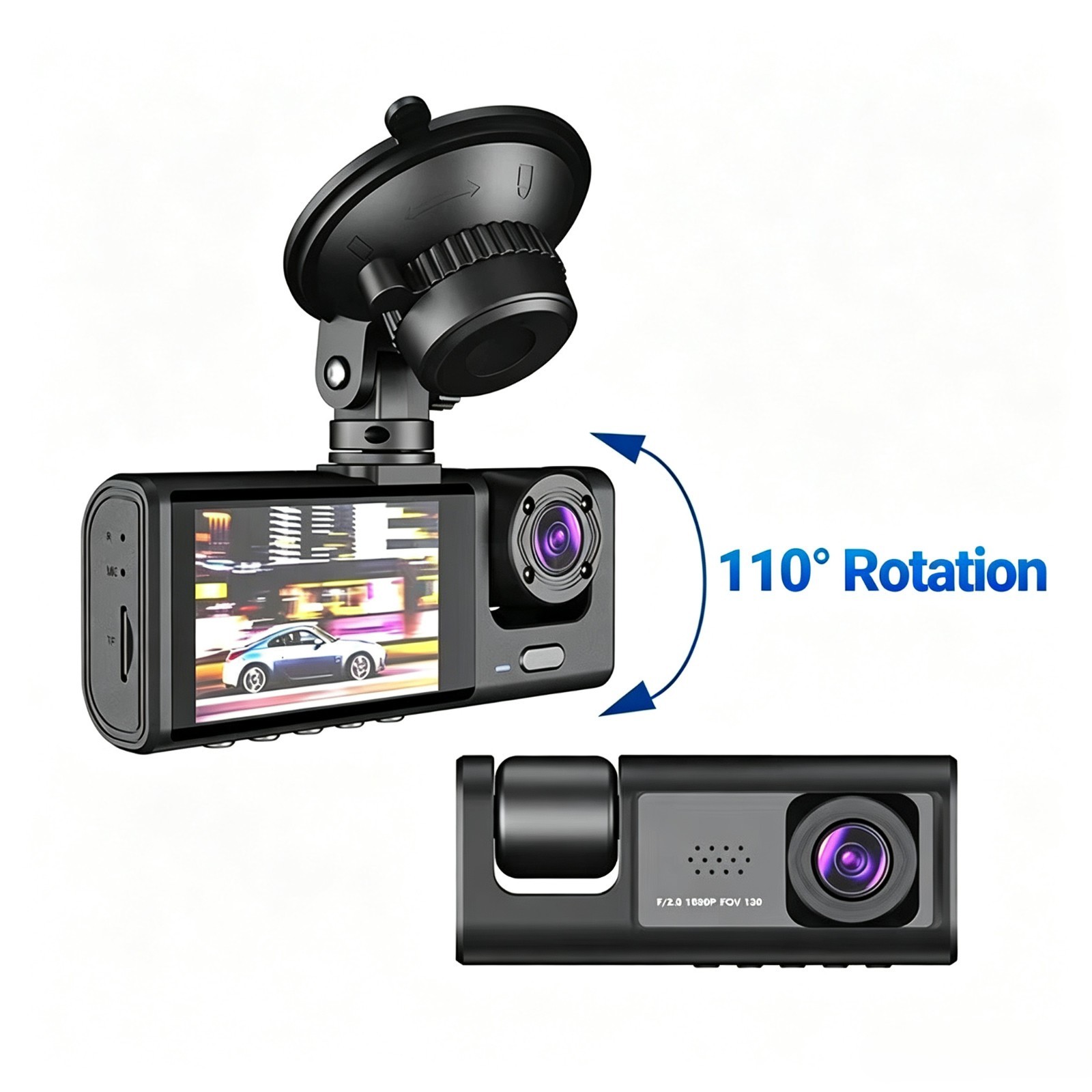 Dash Cam 1080P Front Rear Interior Car Camera G-Sensor 32GB Loop Record DVR