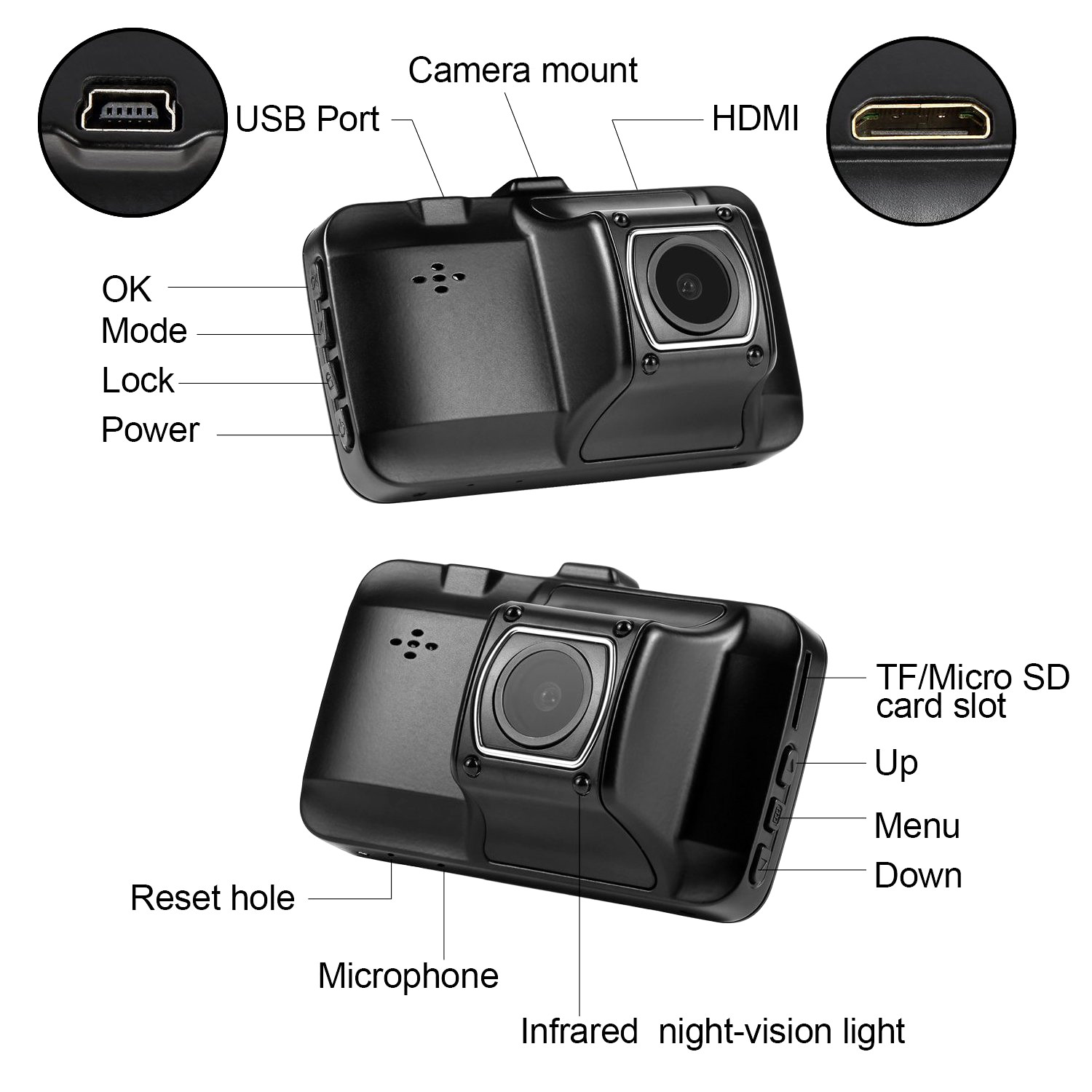1080P Mini Dashboard Camera for Car 170° Wide Angel FULL HD Car Recorder DVR New
