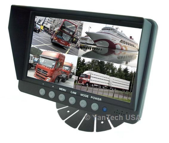 QUAD REAR VIEW BACKUP CAMERA SYSTEM WITH 7″MONITOR & CCD 700TVL 120° IR CAMERAS