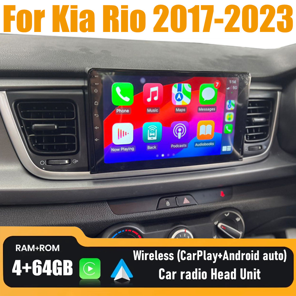 9” Wireless Carplay Android Auto Head Unit Car Radio Kit For Kia Rio 2017-2023