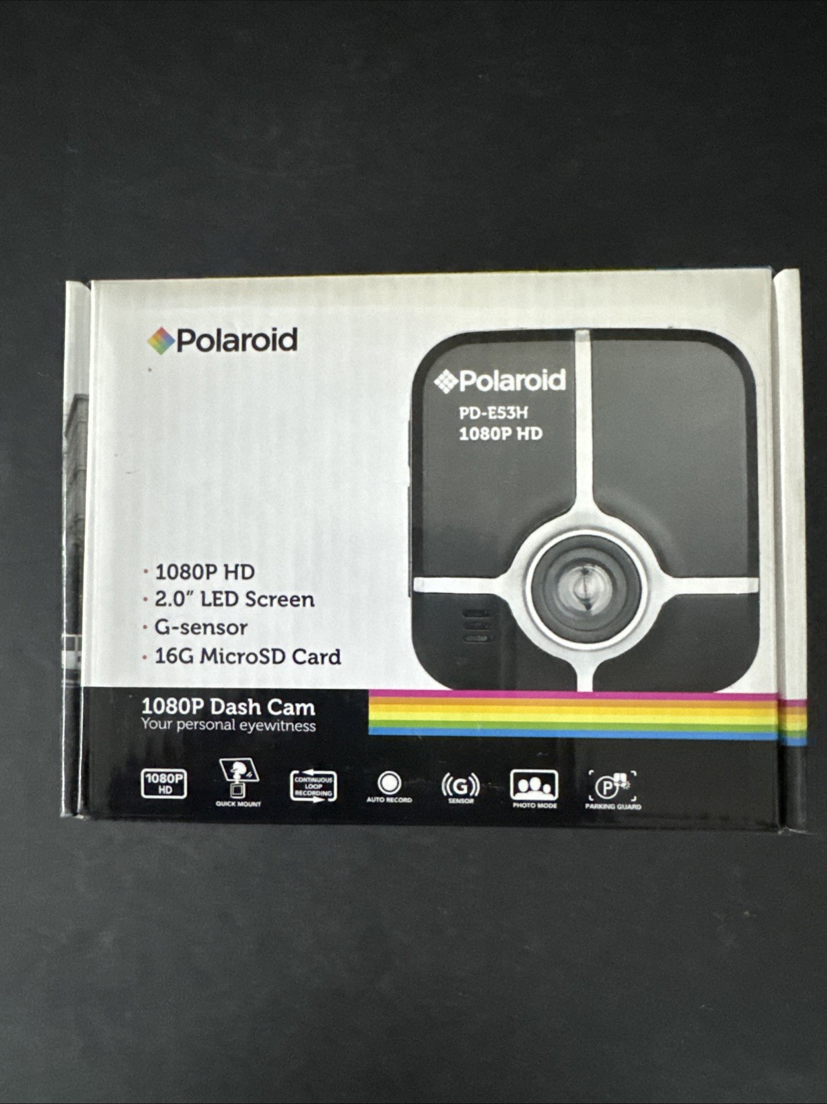 Polaroid 1080P Dash Cam Open In Box Camera With Mount Led Screen PD-G55H LOOK