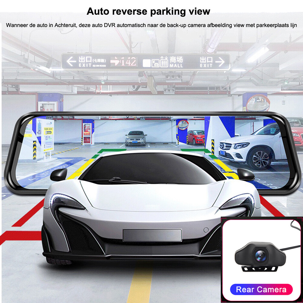 12inch Wifi GPS 4G Car Dvr Rearview Mirror video recorder Android 8.1 Dashcam