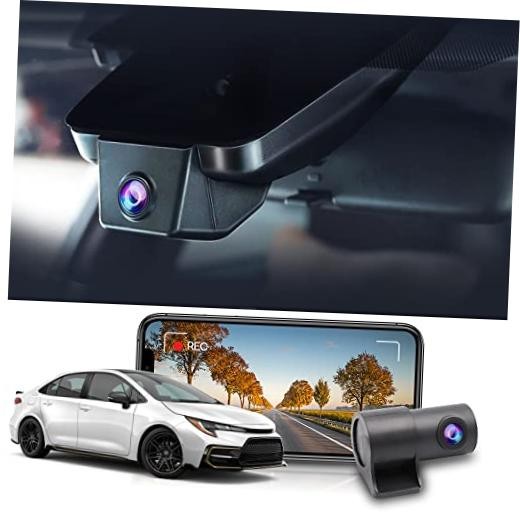 Front 4K and Rear 1080P Dash Cam Adapts for Toyota Corolla LE L 4K+Rear 1080P
