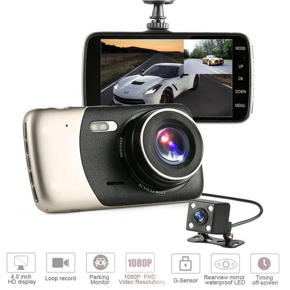 Dual Lens Car Dvr Cameras 4″LCD Auto Camera Video Recorder Full HD1080P Dash Cam