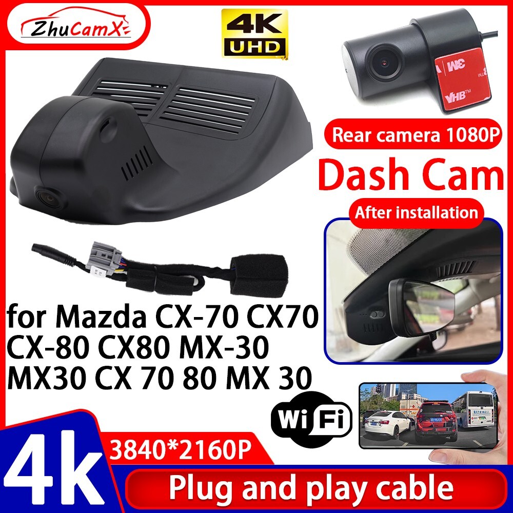 4K DVR Dash Cam Camera for Mazda CX-70 CX70 CX-80 CX80 MX-30 MX30 CX 70 80 MX 30