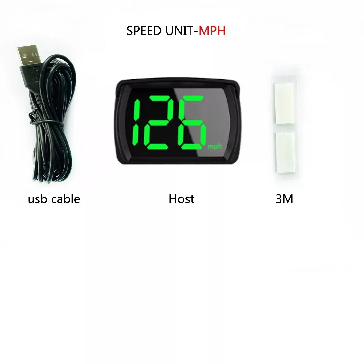 3in Car HUD Head Up Display MPH Digital Speedometer Vehicle Speed Monitor Gauge