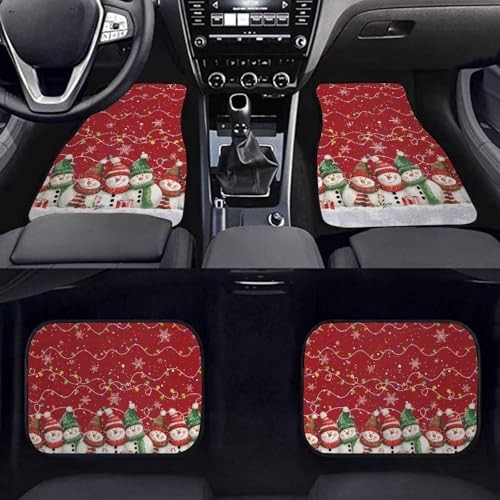 Car Floor Mats Carpet for Most Vehicle All Weather Floor Snowman Snowflake
