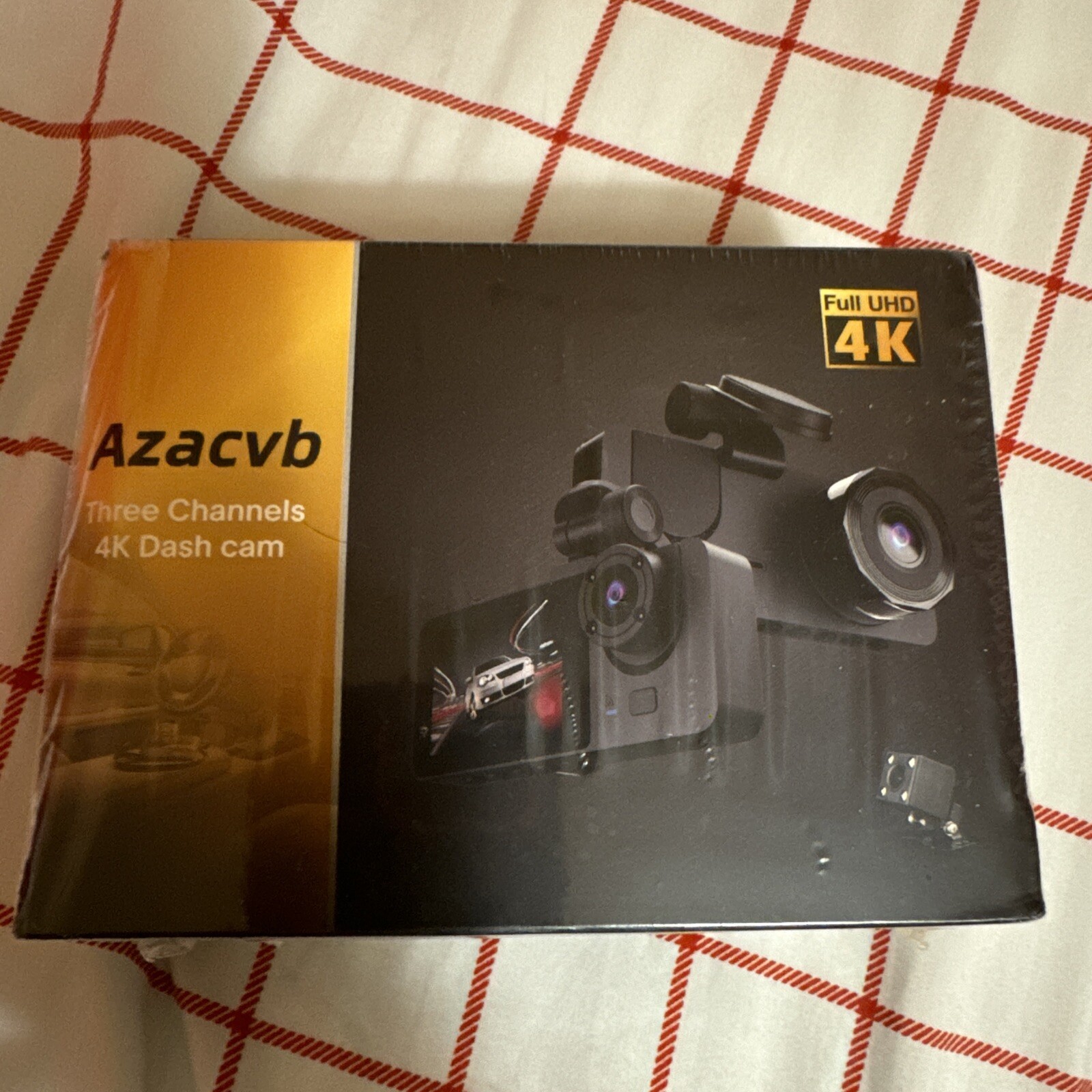 Azacvb Three Channels 4K HD Dash Cam for Cars 170° Wide Angle Full UHD. Sealed