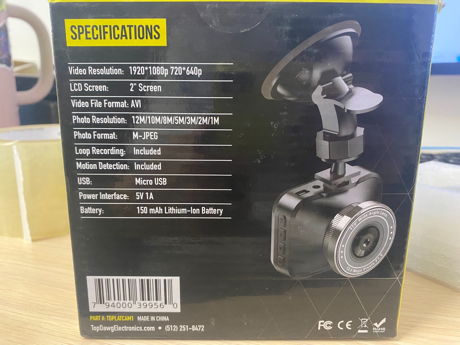 FalconEye Electronics TD 1080P Platinum Mini HD Dash Cam