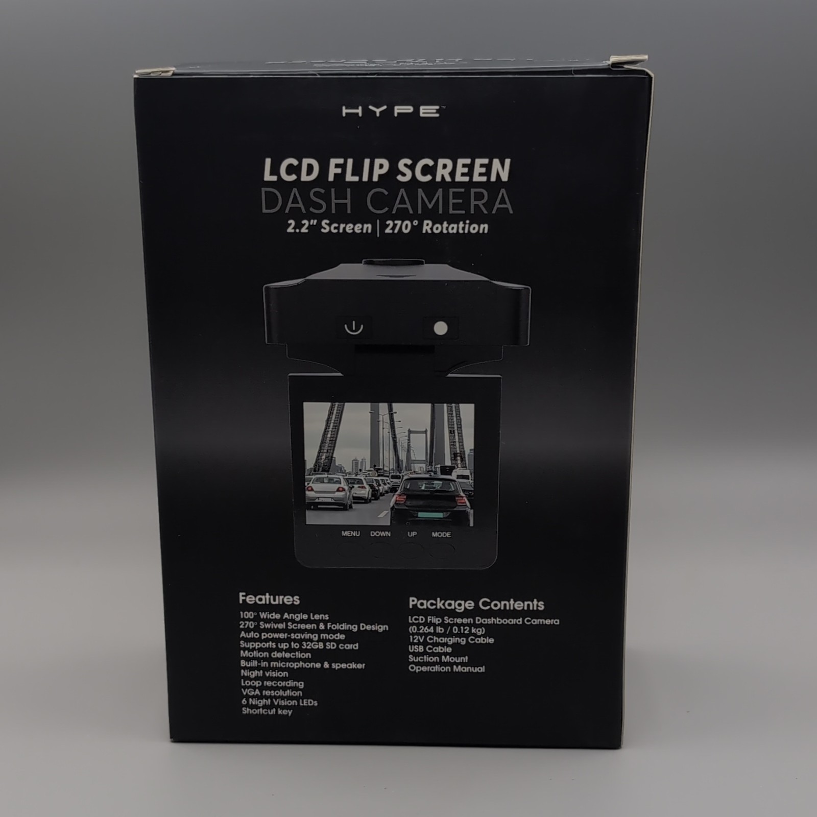 NIB Hype Lcd Flip Screen Dash Camera 2.2″ screen 270 degree rotation FREE SHIP