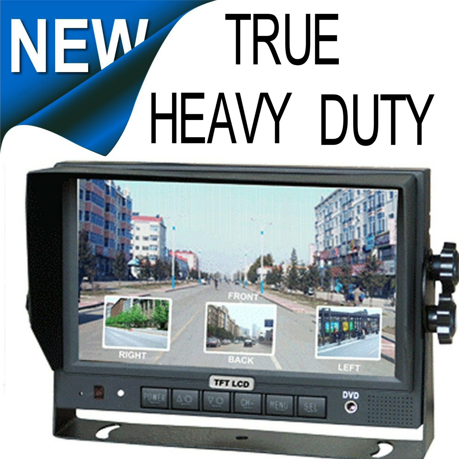HEAVY DUTY 4 INPUT 7″ QUAD MONITOR 12v – 32v TRUE TRUCK / FARM QUALITY
