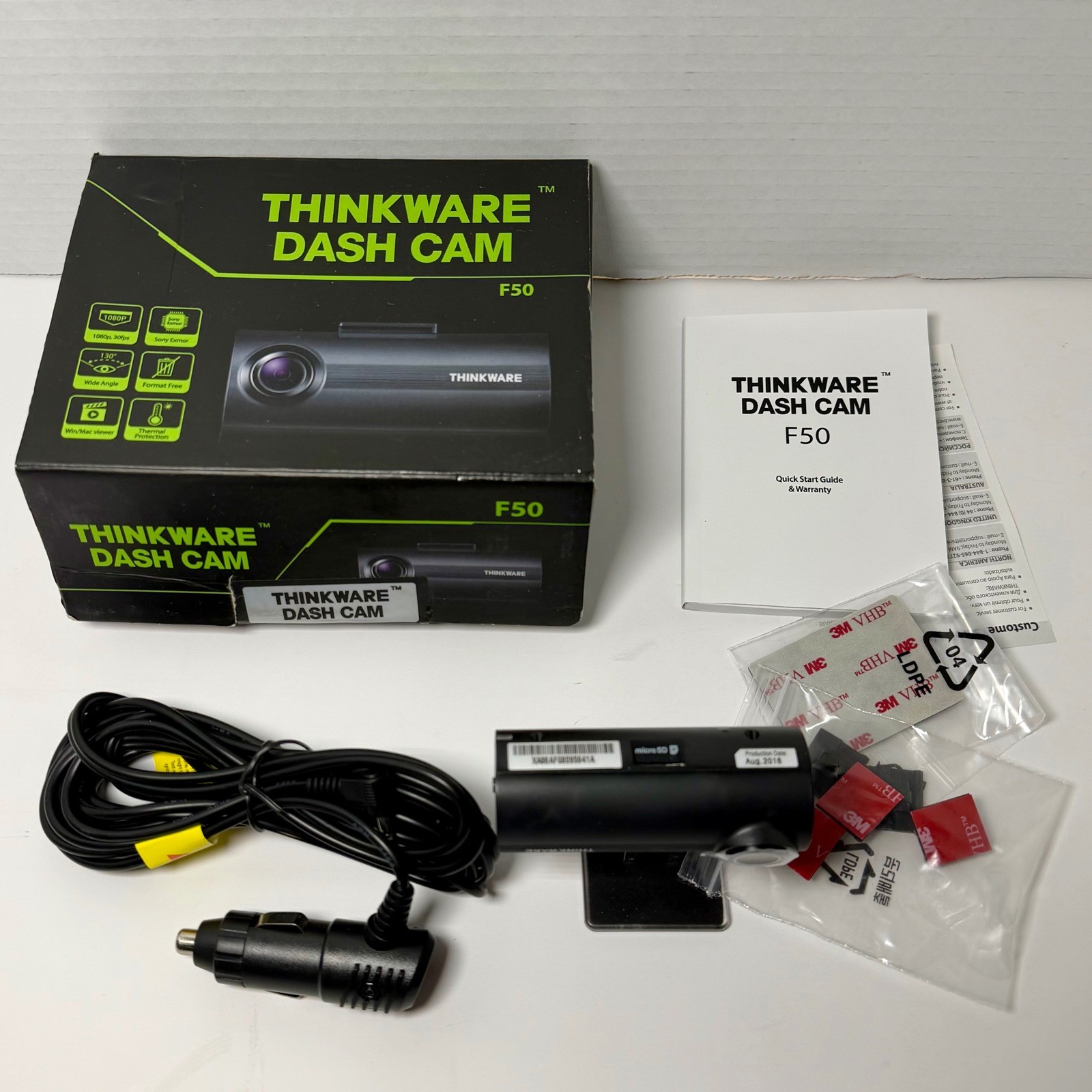 Thinkware F50 Dash Cam 1080p Full HD Sony Exmor Sensor 130 Deg Wide Angle Black