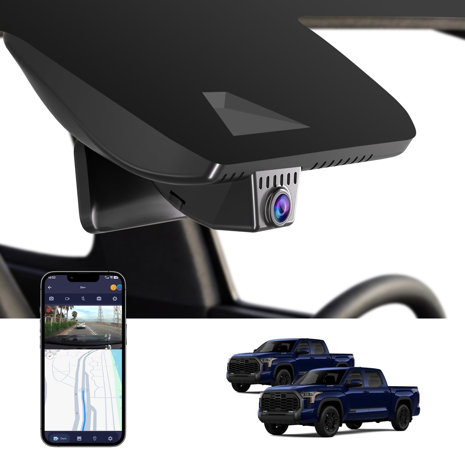 OEM Style Front 4K Dash Cam Toyota Tundra 2022-2026 Hidden Design