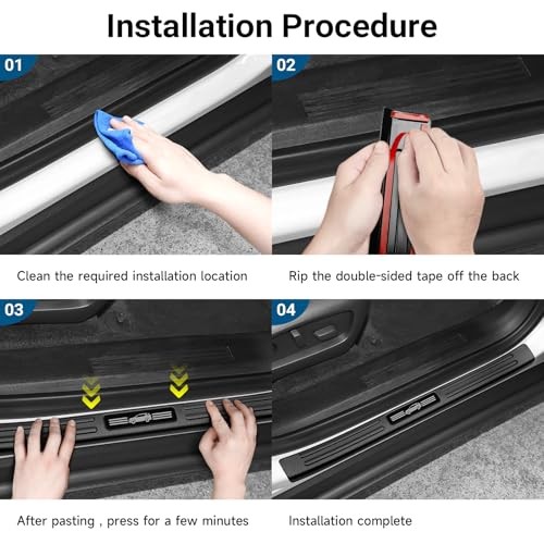 4PCS Door Sill Protector for Chevy for Chevy 2025-2026 Equinox (Matte Black)