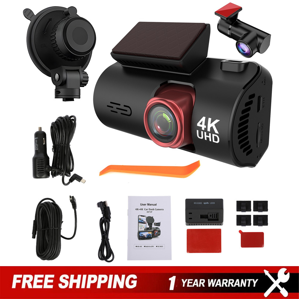 Dash Camera 4K Front and Rear Dash Cam Built-In WiFi & GPS, App control