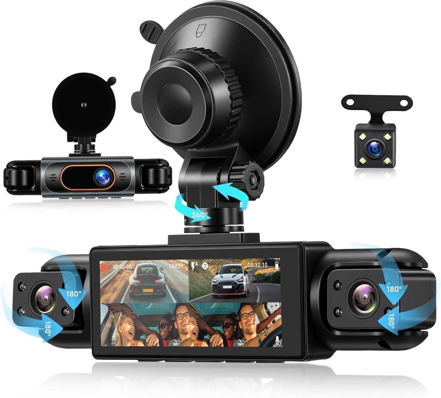 4-Channel 360° Car Dash Cam with Night Vision & Parking Mode