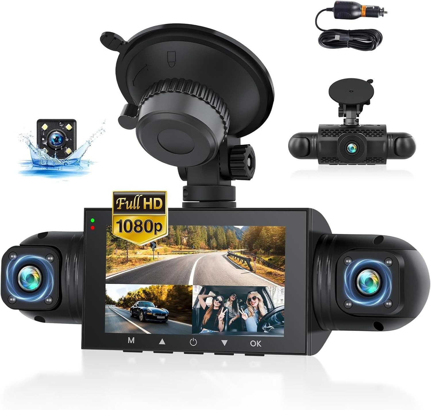 Camara De Para Carro Auto Delantero/Trasero/Interior Dash Cam
