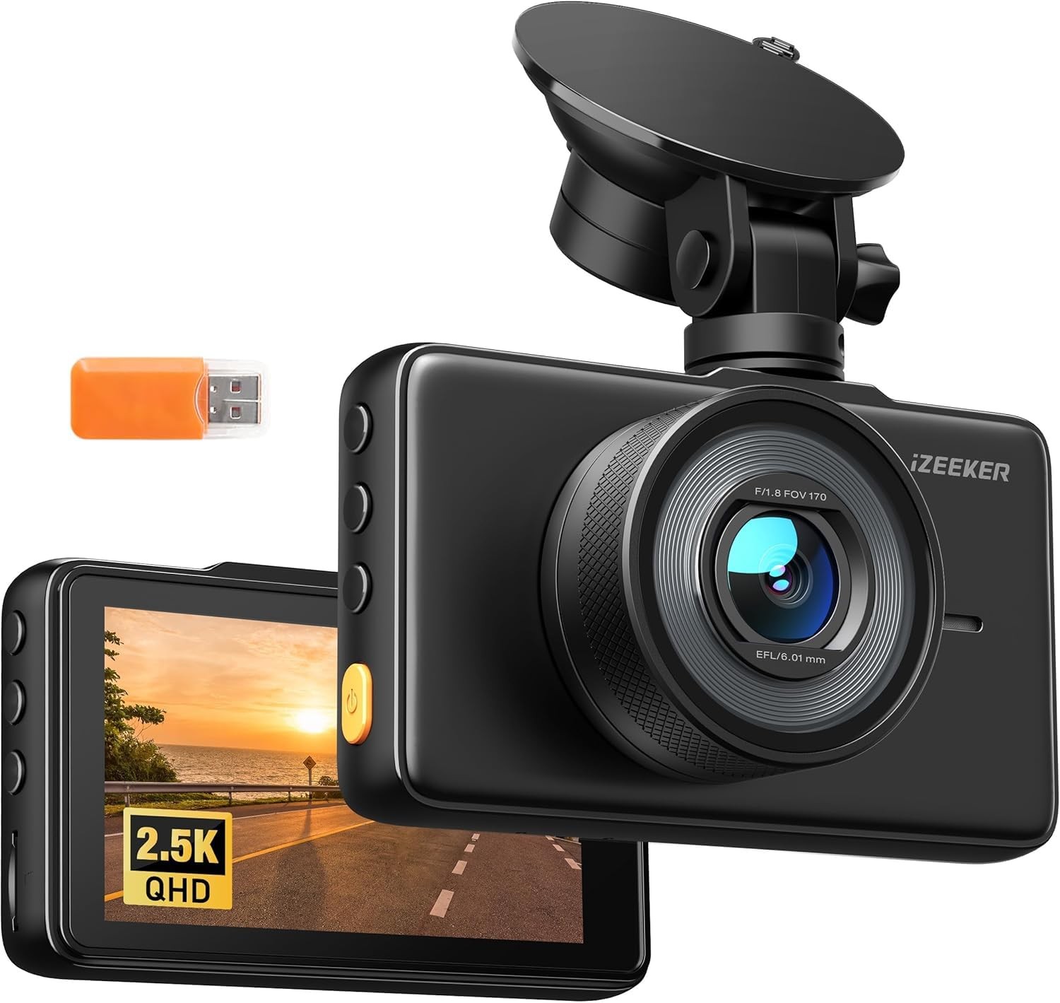 2.5K 1600P Semi Truck Dash Cam Best Rated Large Big Truck Trucker Uber Lyft