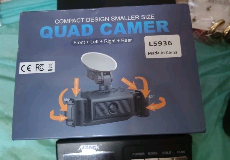Vehicle Quad Dashcam Compact 4 Way W/Internal Memory Plus 64gb Card (B6)