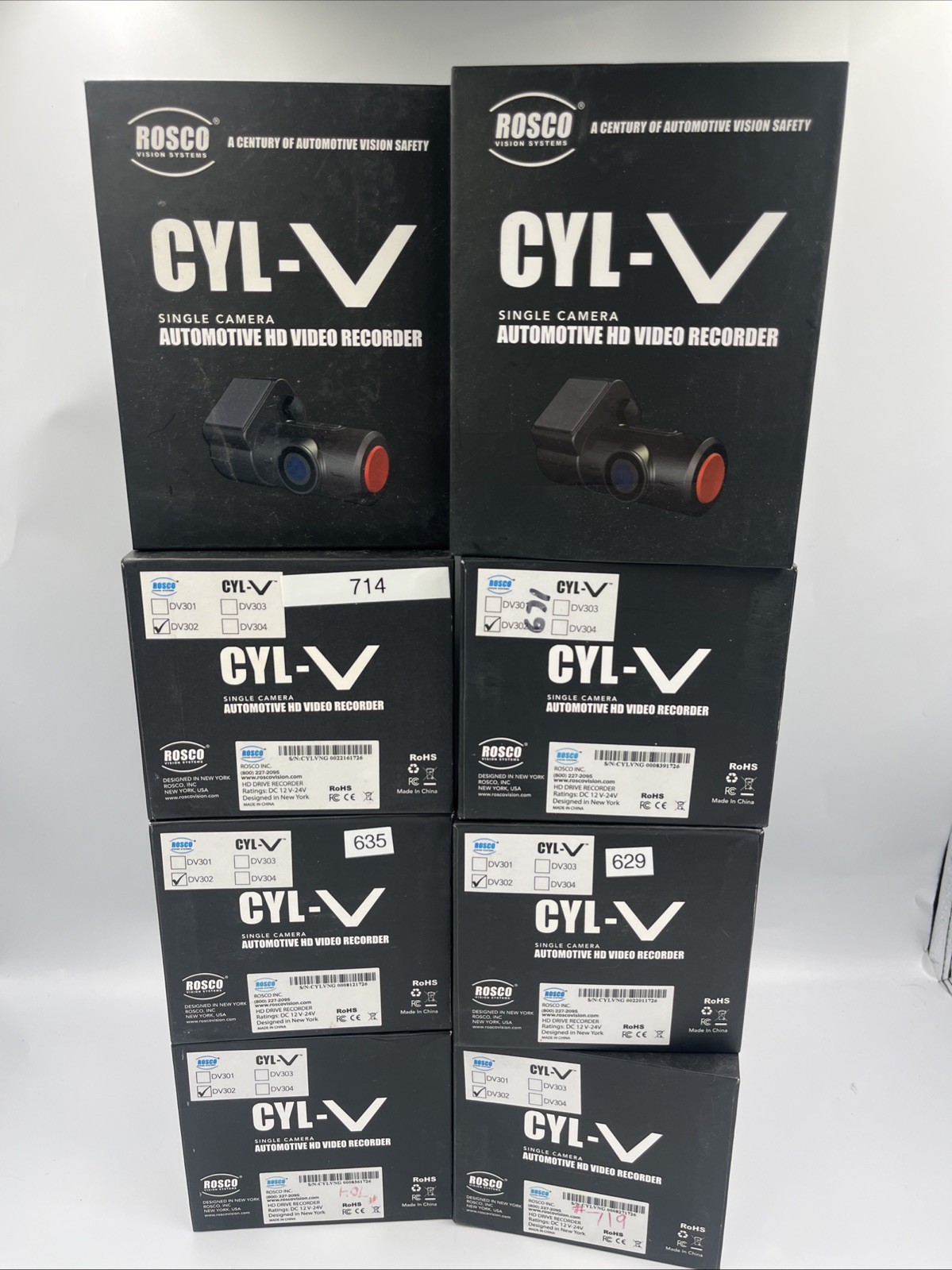 Lot Of 8 – CYL-V Automotive HD Video Recorder DV302 w/ GPS Rosco Vision Untested