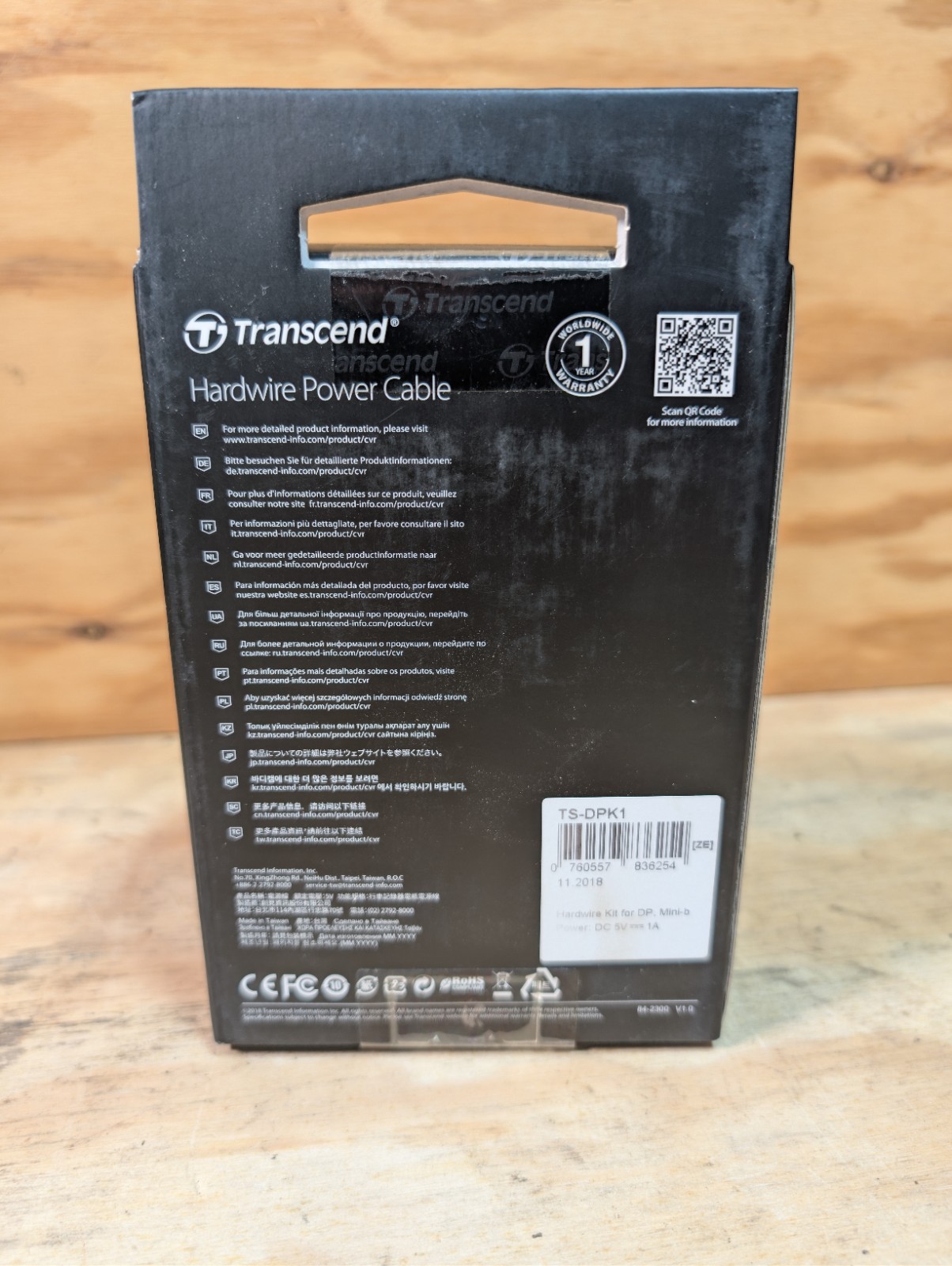 Transcend TS-DPK1 Dash Cam Hardwire Power Cable for Transcend DrivePro (Mini-B)