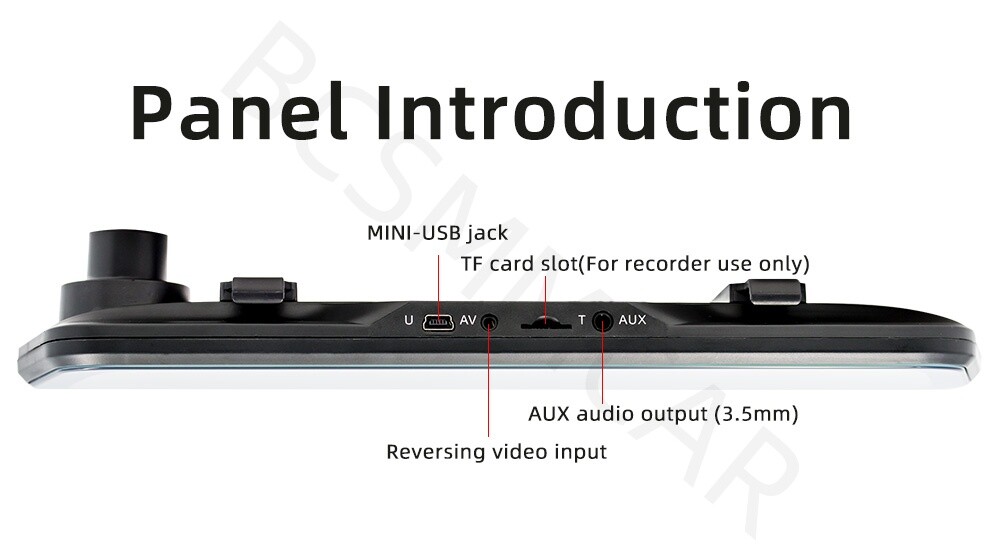 Car Mirror Dash Cam Reverse Parking System Rear View Recorder For Apple CarPlay
