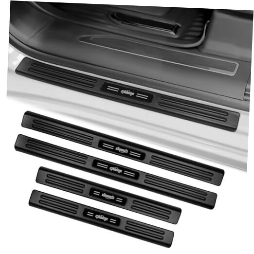 4PCS ABS Door Sill Guards Protector for Chevy Silverado & GMC Sierra 2019-2026