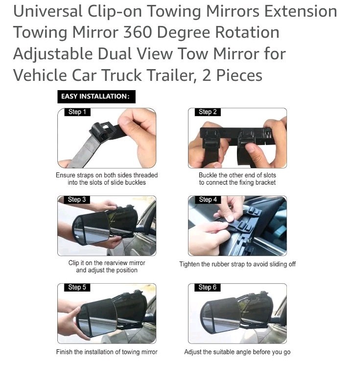 Towing Mirrors, Mirror Extensions For Towing, 360 Degree Convex Mirror A