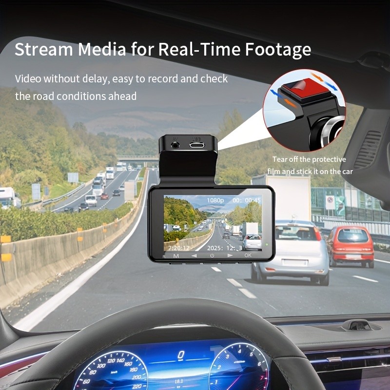 Dual Car Video Dash Cam FULL HD Rearview Cam Camera Front Rear Recorder + 64GB