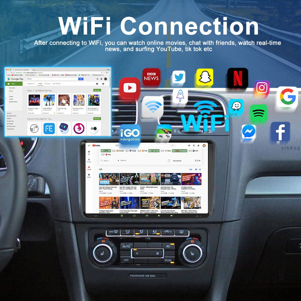 6+128G For Volkswagen Polo 10-14 Apple CarPlay Android auto head unit Car radio