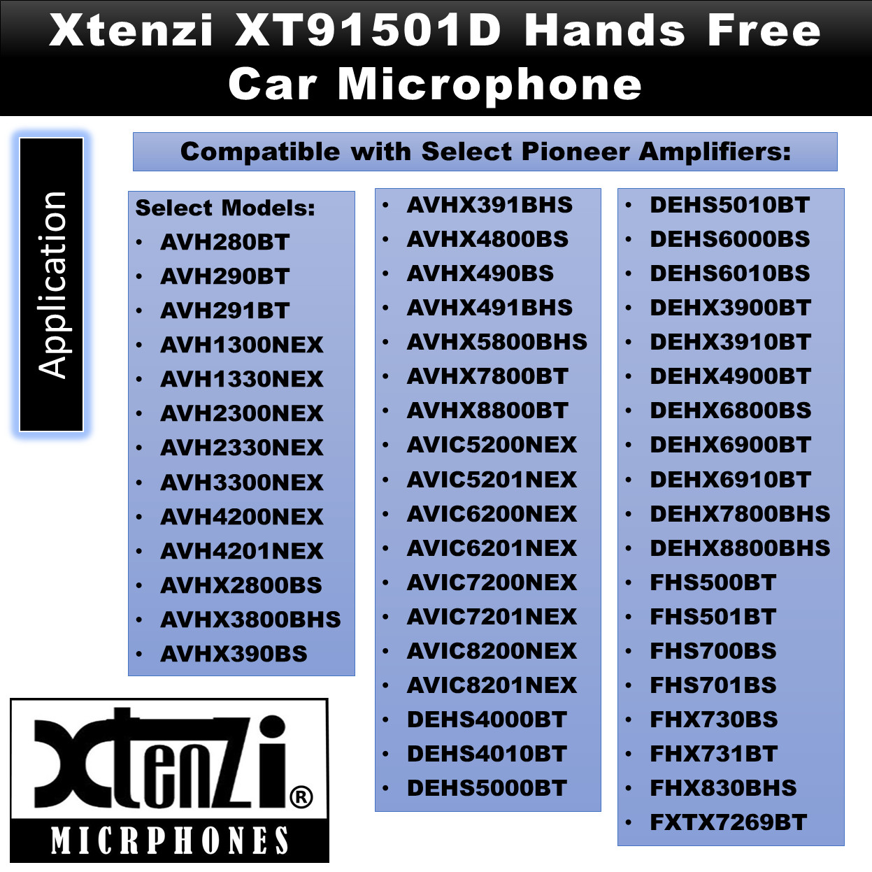 Xtenzi Microphone XT91501D for PioneerAVIC5201NEX AVH280BT 290BT 3300NEX 4200NEX