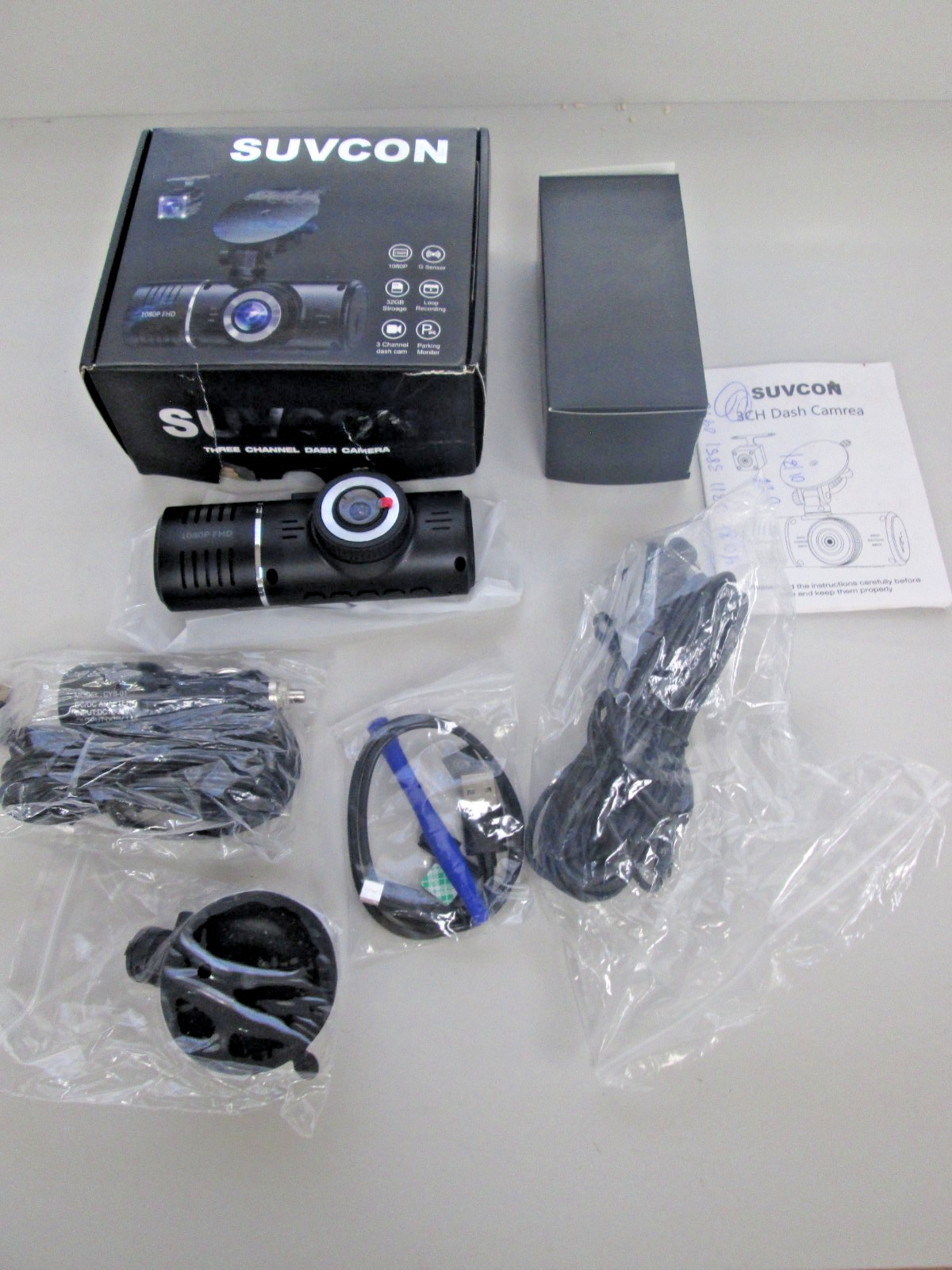 Suvcon Three Channel Dash Camera Black – OPEN BOX