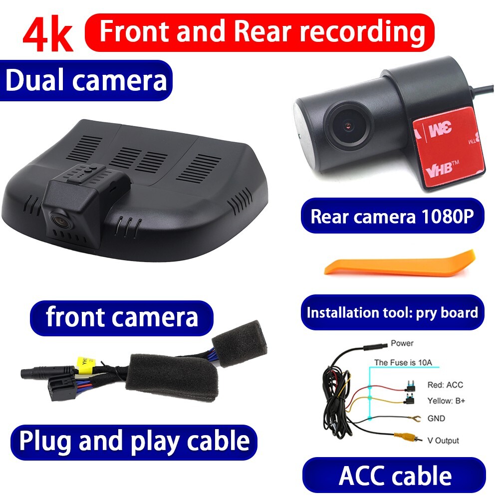 Plug and Play 2160P Wifi DVR Dash Cam Camera for Cadillac Lyriq 2023 2024 2025