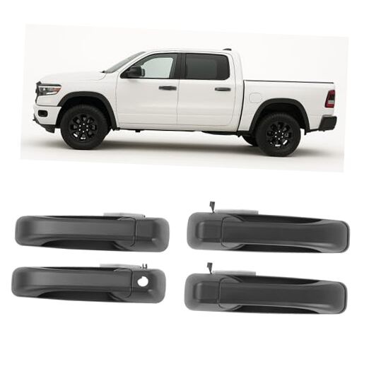 4Pcs Door Handle Compatible with 2009-2025 Dodge Ram 1500 Classic 2500 3500