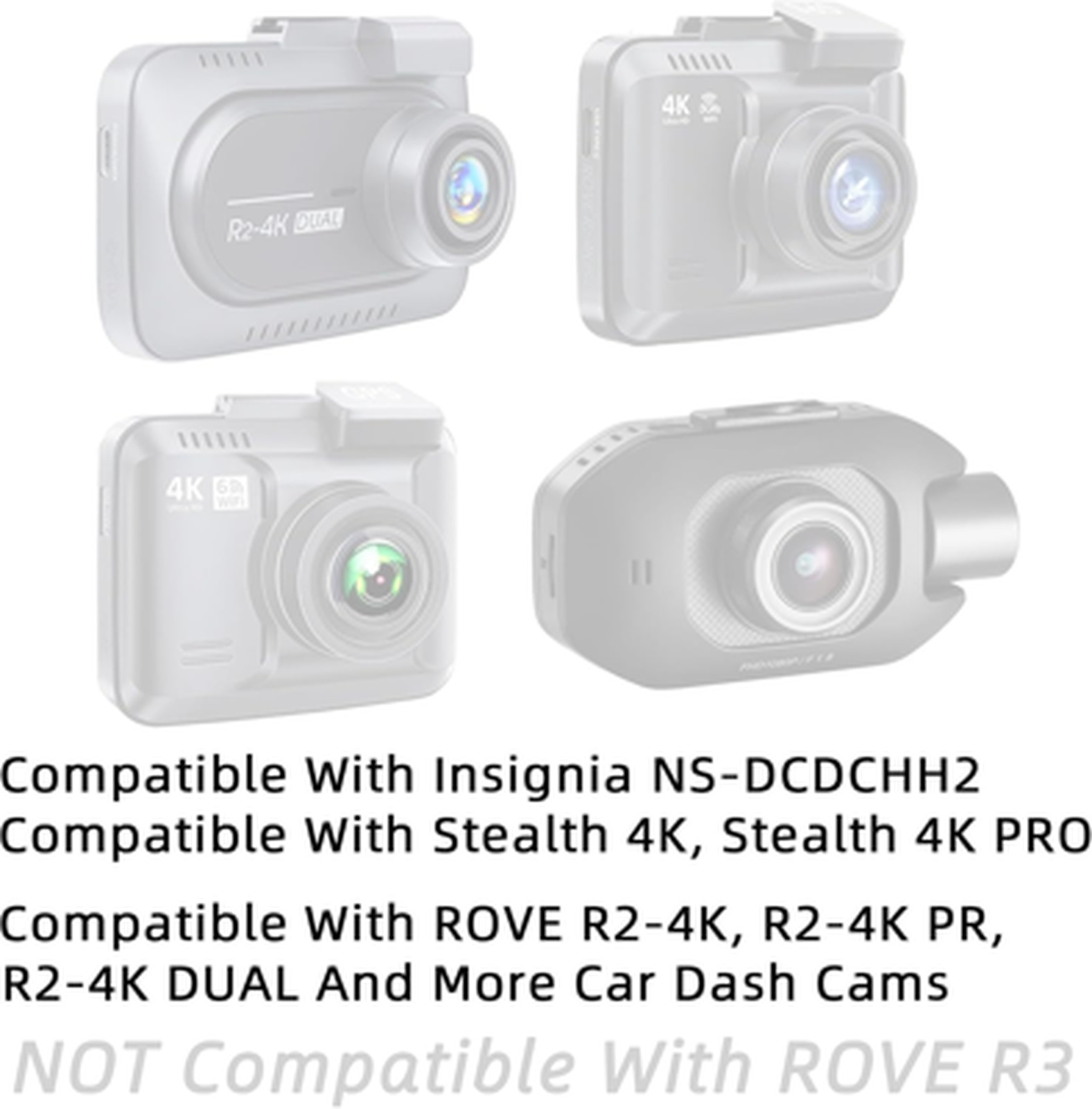 Suction Cup Mount for Rove R2 4K Dash Cam Windshield Holder Compatible With