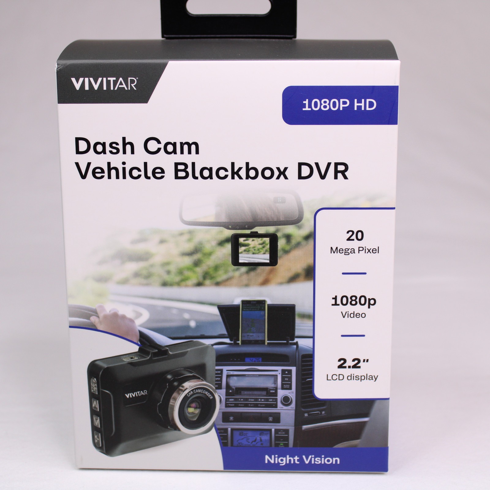 New/Sealed Vivitar Dash Cam Vehicle Blackbox DVR 1080P HD Night Vision 2.2 Inch