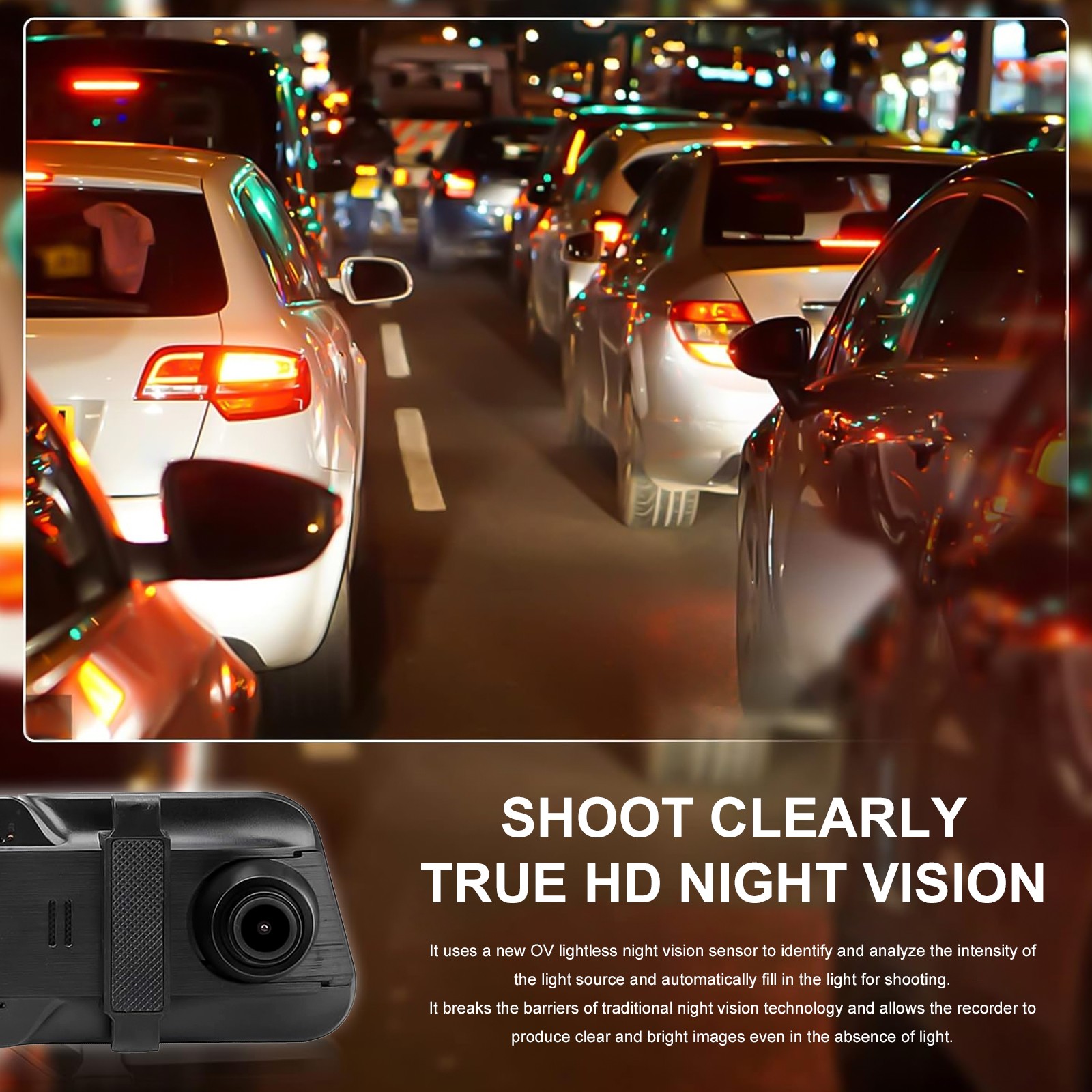 10″ Car Video Recorder 1080P Dash Cam Front View Car DVR Loop Recording G-Sensor