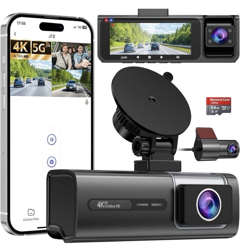 3 Channel 5G WiFi Dash Cam