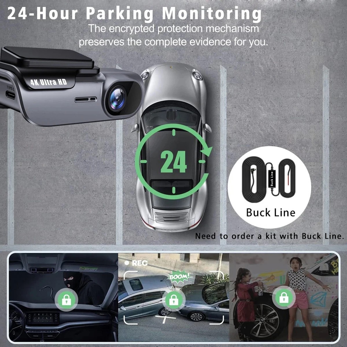 GPS 4K Dash Cam Wireless WiFi Front Car DVR Camera Video Recorder G-Sensor ~